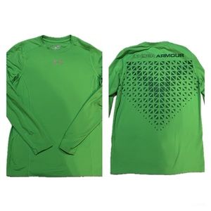 3/$15 - Kids Under Armour Green Tee Shirt with Patterned Back, sz YL